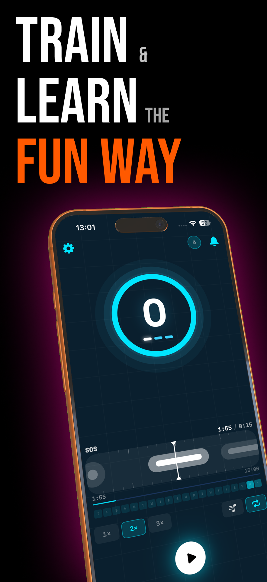 Kegel Morse Hero on iPhone showing its guided exercise timer